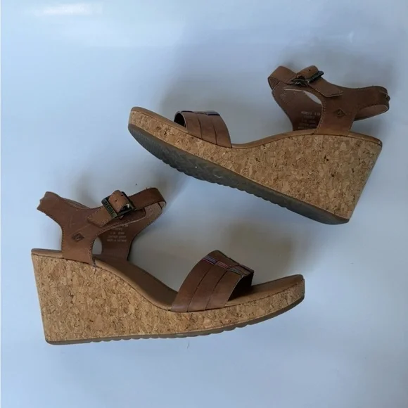 Sperry Dawn Echo wedge sandal Brown 9.5 - Picture 2 of 11